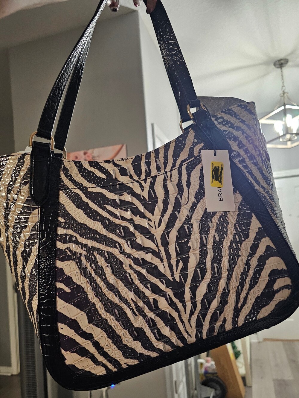 NWT Brahmin Aliza Everlasting Encore Tote Zebra Animal Print Leather - Picture 9 of 9
